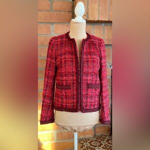 The Kooples Red Textured Blazer Designer Jacket